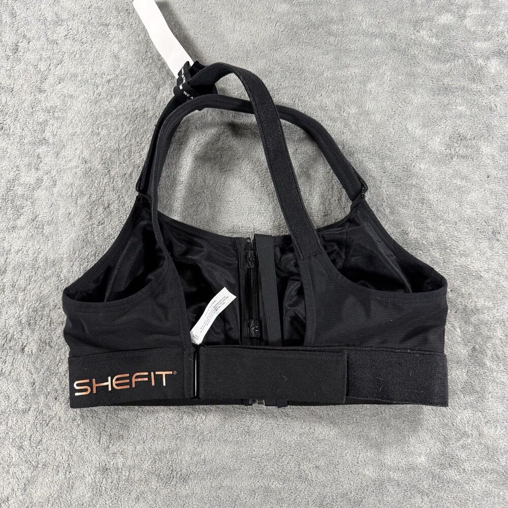 SHEFIT ULTIMATE Luxe Black Sports Bra High Support Fitness Comfort Large - Picture 2 of 3